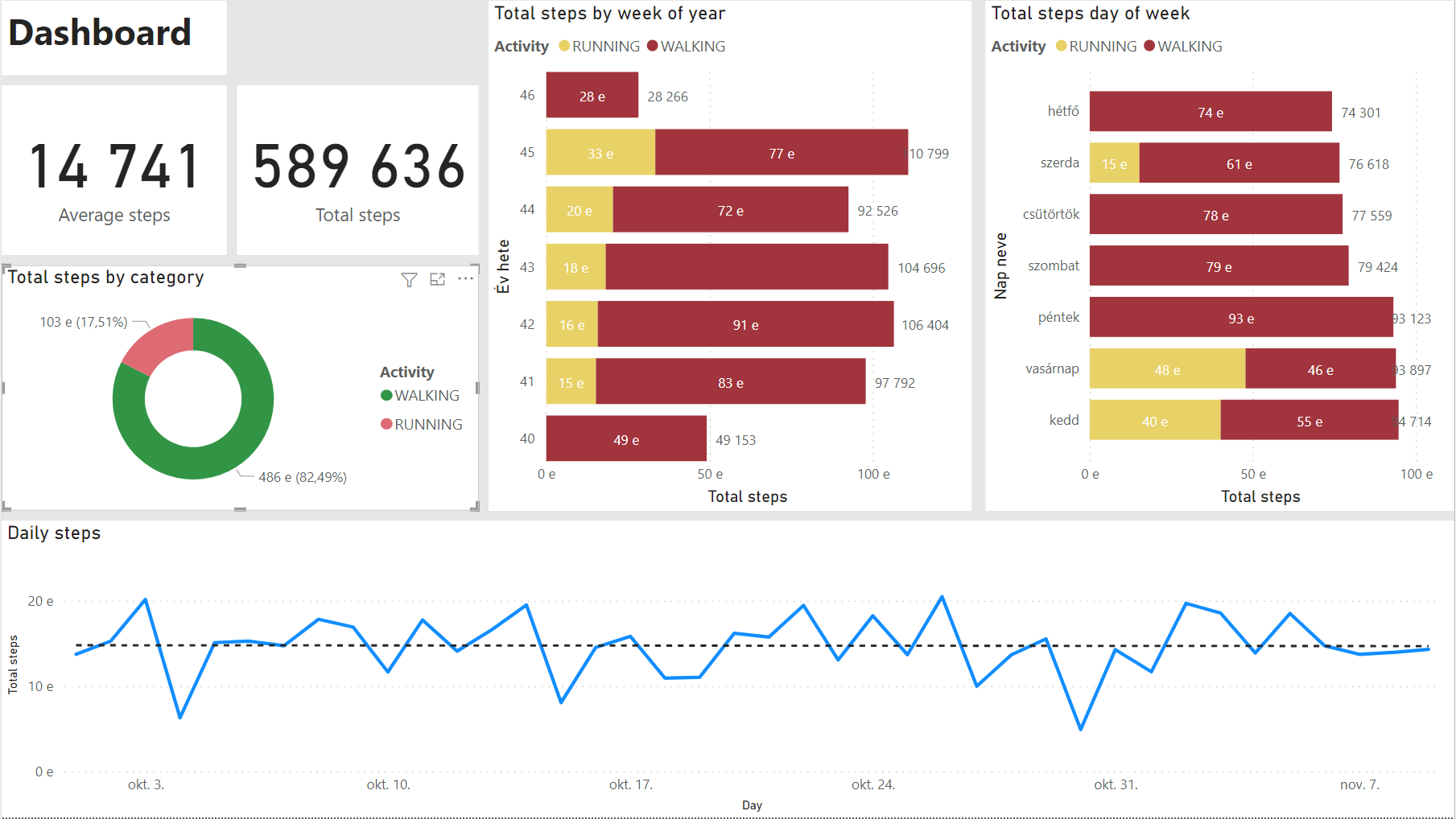 Daily Steps Dashboard View 2